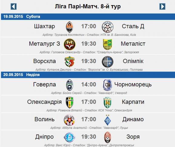 Розклад трансляцій 6-го туру української Прем'єр-ліги - фото 1