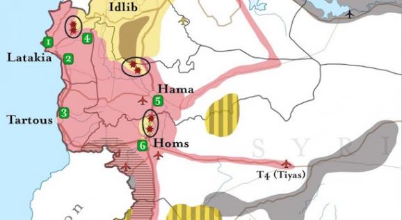 карта авіаударів Росії в Сирії