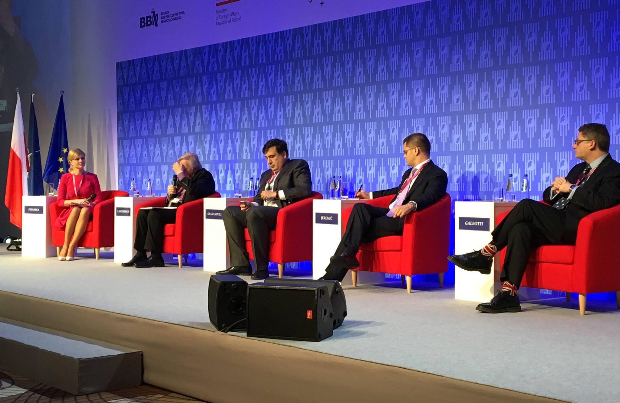 Михайло Саакашвілі на безпековому форумі у Варшаві