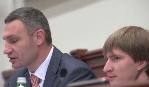Кличко та Бондаренко під час сесії Київської міськради