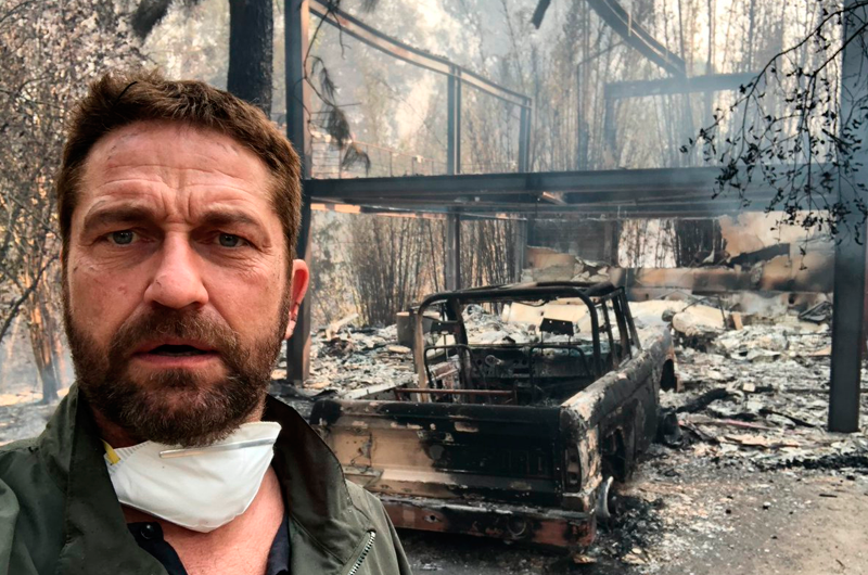 У звезды 300 спартанцев Джерарда Батлера сгорел дом из-за пожаров в  Калифорнии