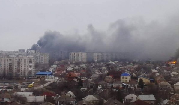 Маріуполь. Під час артобстрілу з боку росіян