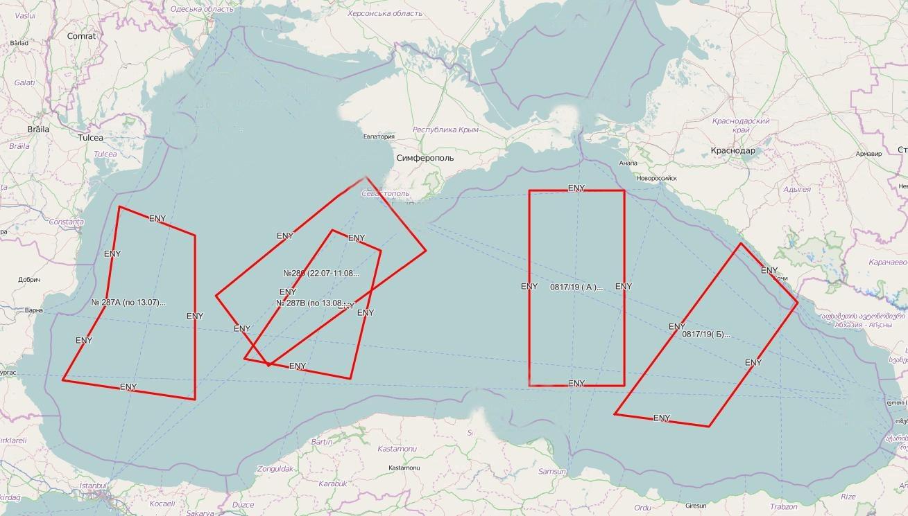 Перекриті Росією райони Чорного моря