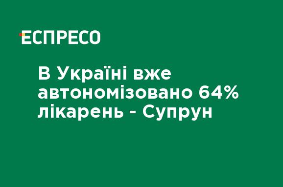 В Україні вже автономізовано 64% лікарень — Супрун — новини Еспресо TV