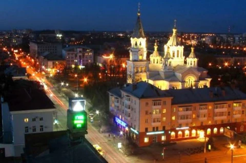 Житомир. Панорама вечернего центра