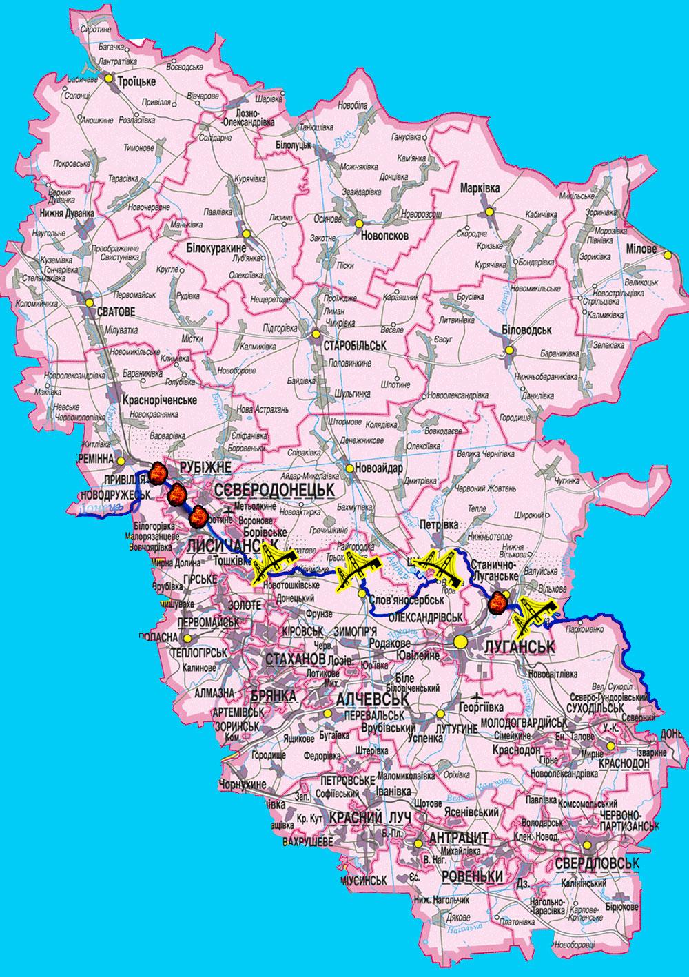 Онлайн карта луганской области