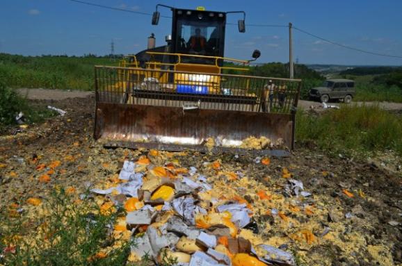 санкційні продукти бульдозер знищення