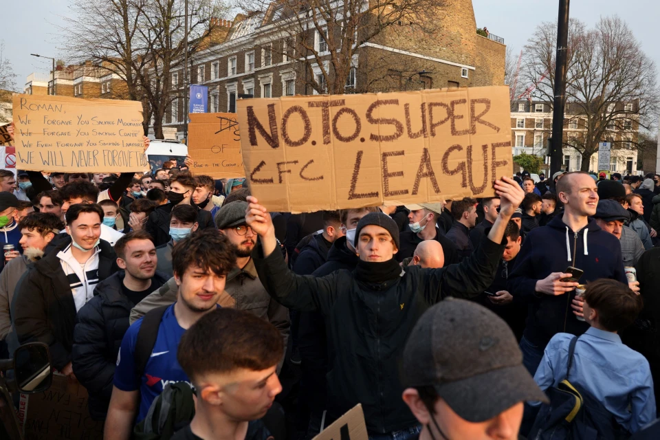 Протест фанів "Челсі" проти Суперліги