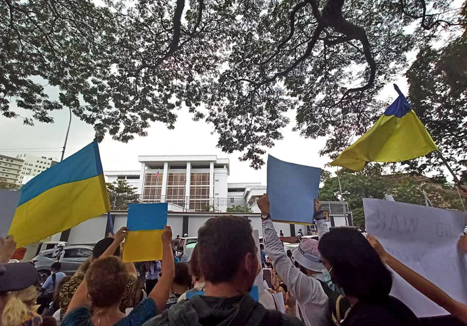 пікет російського посольства у Шрі-Ланці
