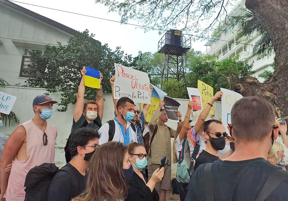 пікет російського посольства у Шрі-Ланці