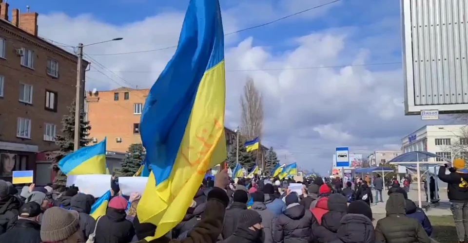 Нова Каховка. Мітинг