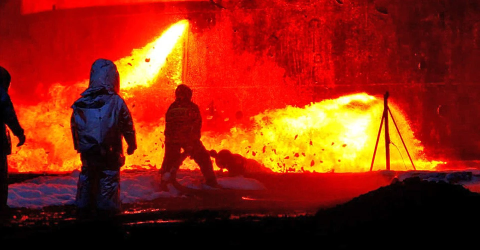 Ліквідація пожежі після ракетних ударів у Львові