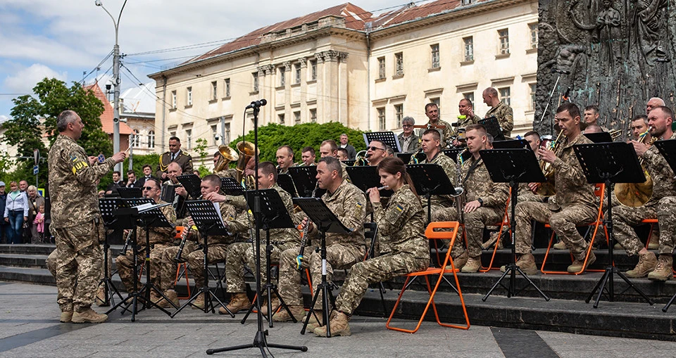 оркестр Національної академії сухопутних військ імені гетьмана Петра Сагайдачного, акція "Час обрав нас", Львів