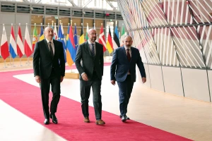 На фото: Нагірний Карабах, Азербайджан, Ільхам Алієв, голова Євроради, Шарль Мішель, Вірменія, Нікол Пашинян , перемовини На фото: Нагірний Карабах, Азербайджан, Ільхам Алієв, голова Євроради, Шарль Мішель, Вірменія, Нікол Пашинян , перемовини
