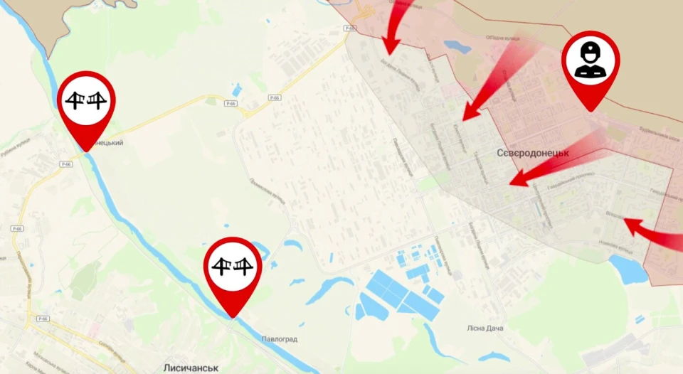 військова карта Сєвєродонецьк