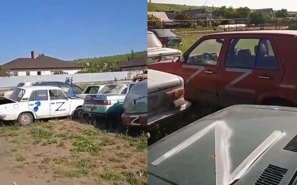 На фото автівки, які залишили у Маріуполі