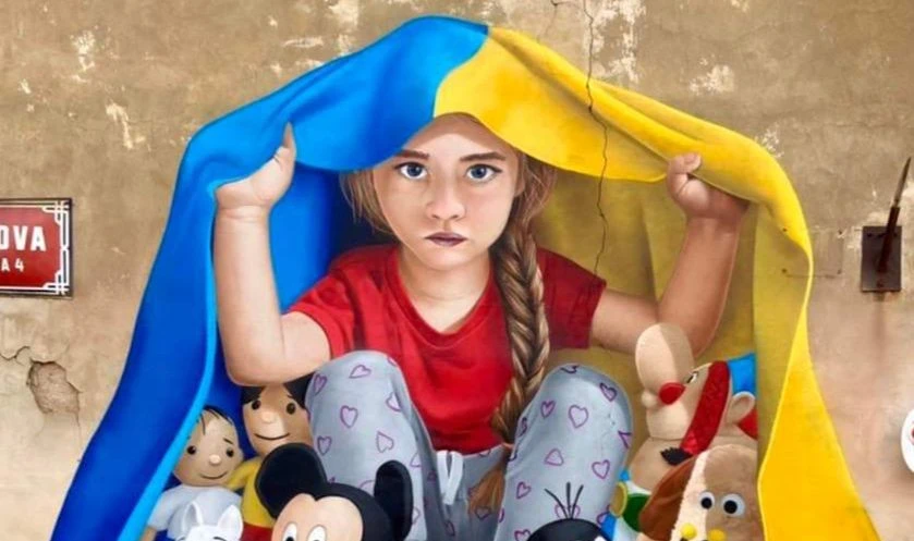 Мурал у Празі, присвячений Україні