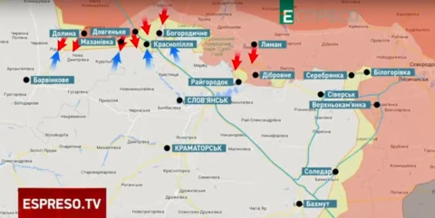 Слов'янськ Краматорськ Соледар карта бойових дій 23.07.22