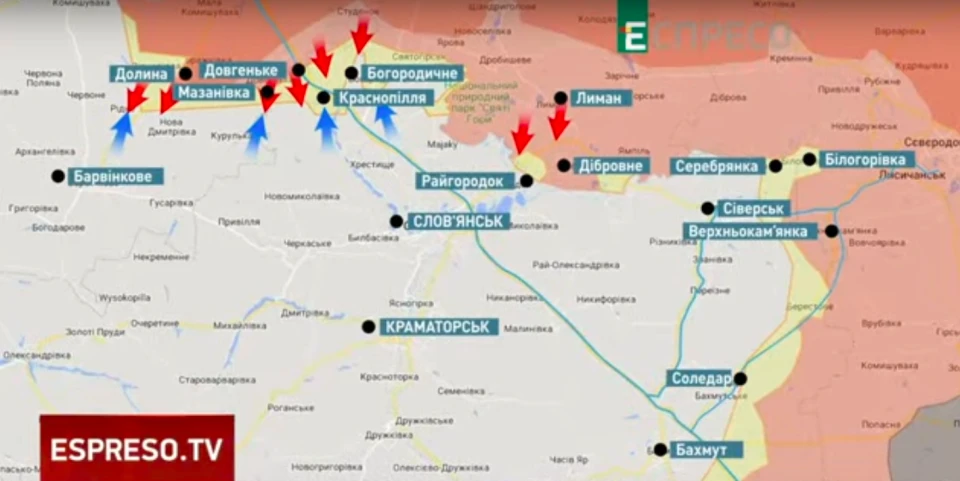 Слов'янськ Краматорськ Соледар карта бойових дій 23.07.22