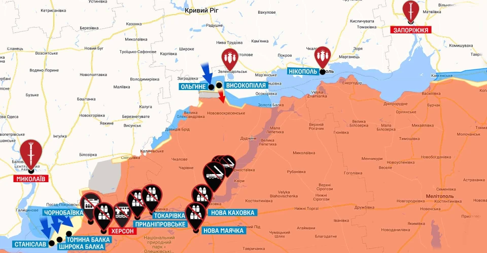 Карта бойових дій південь 5 серпня