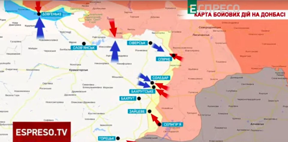 карта бойових дій Донбас