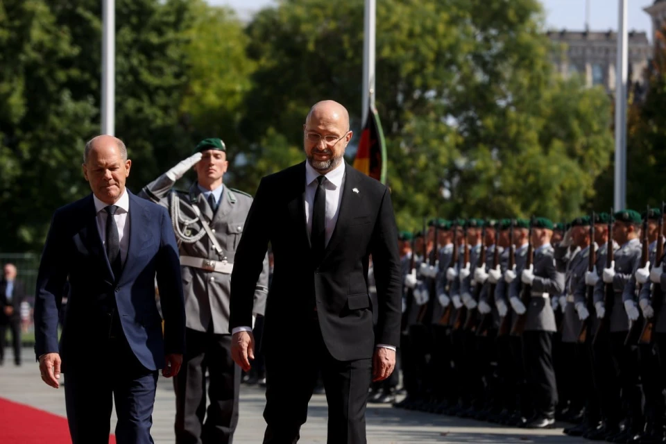 Прем’єр-міністр України Денис Шмигаль на зустрічі з канцлером Німеччини Олафом Шольцом