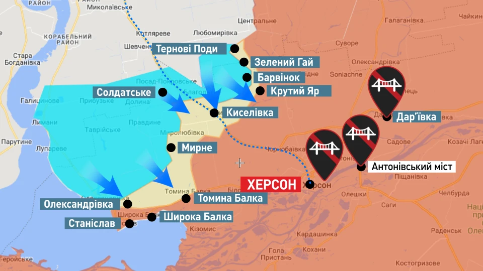 Карта Херсонщина