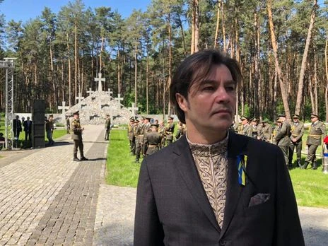 На фото: колишній міністр культури, боєць ССО Євген Нищук