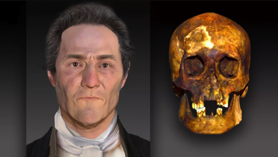 На фото: реконструкція обличчя чоловіка, якого вважали вампіром у 18 столітті