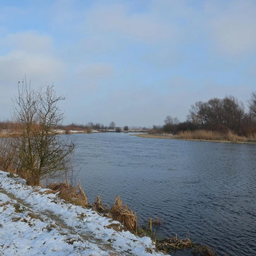 зима, річка, сніг