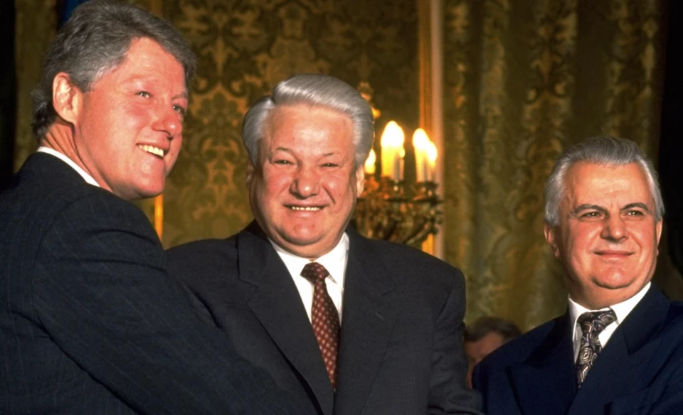 Білл Клінтон, Борис Єльцин, Леонід Кравчук. 14 січня 1994 року, Москва