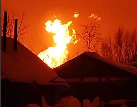 Пожежа на газопроводі у Ярославські області РФ