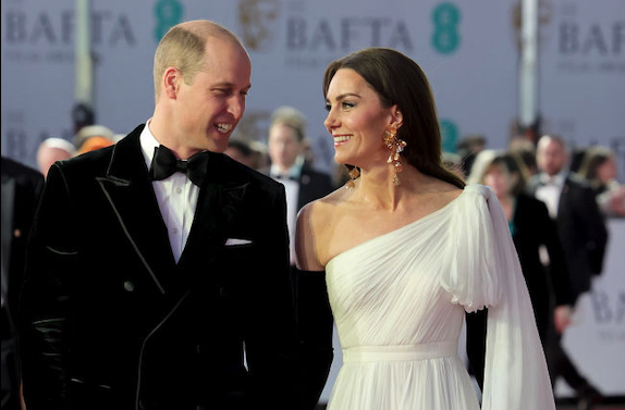 На фото: Кейт Міддлтон та принц Вільям на BAFTA-2023