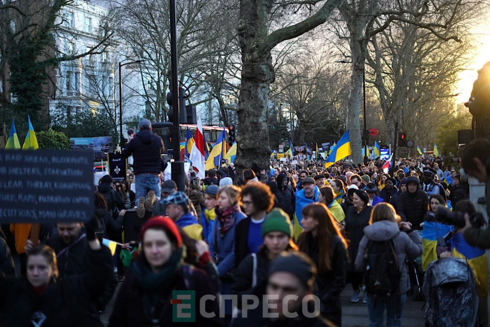 марш у Лондоні 24.02.2023
