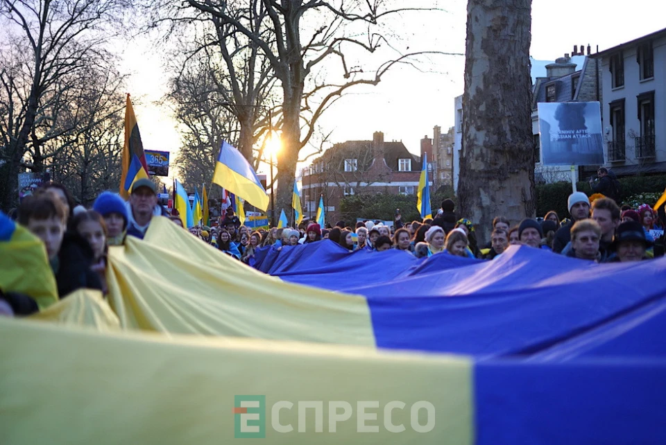 марш у Лондоні 24.02.2023