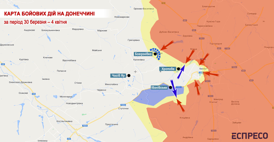 Карта бойових дій на сході україни