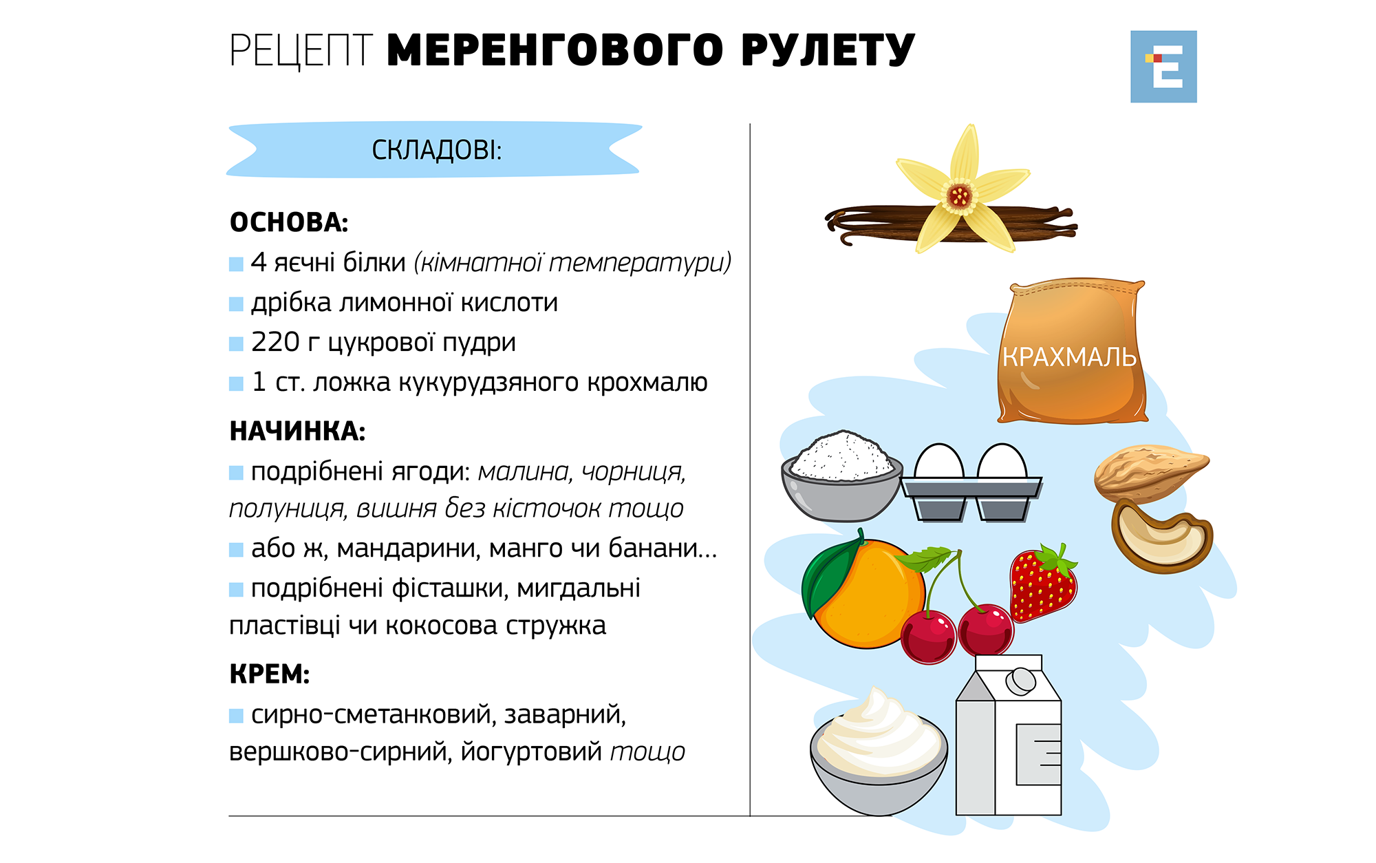 Как приготовить меренговый рулет