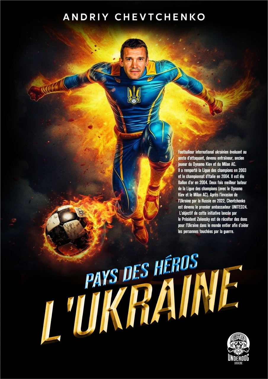 Andriy Shevchenko as champion superhero artwork