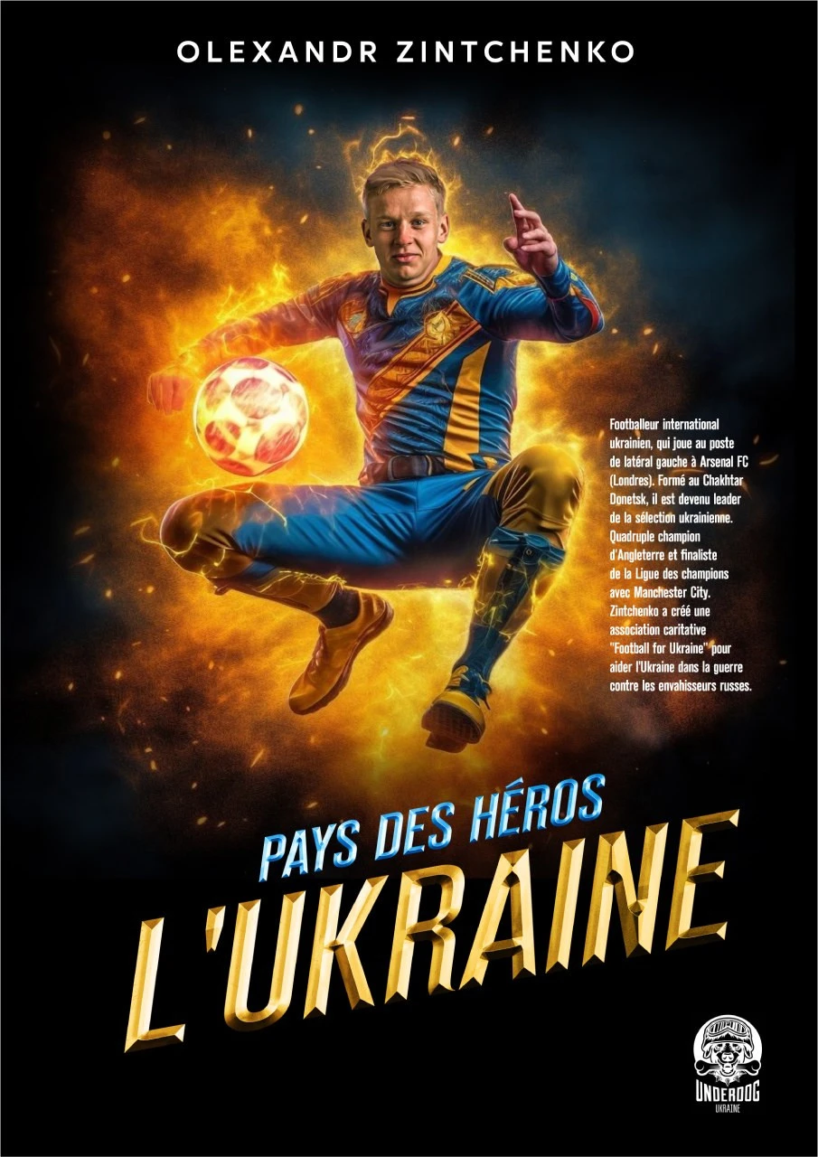 Oleksandr Zinchenko as champion superhero artwork