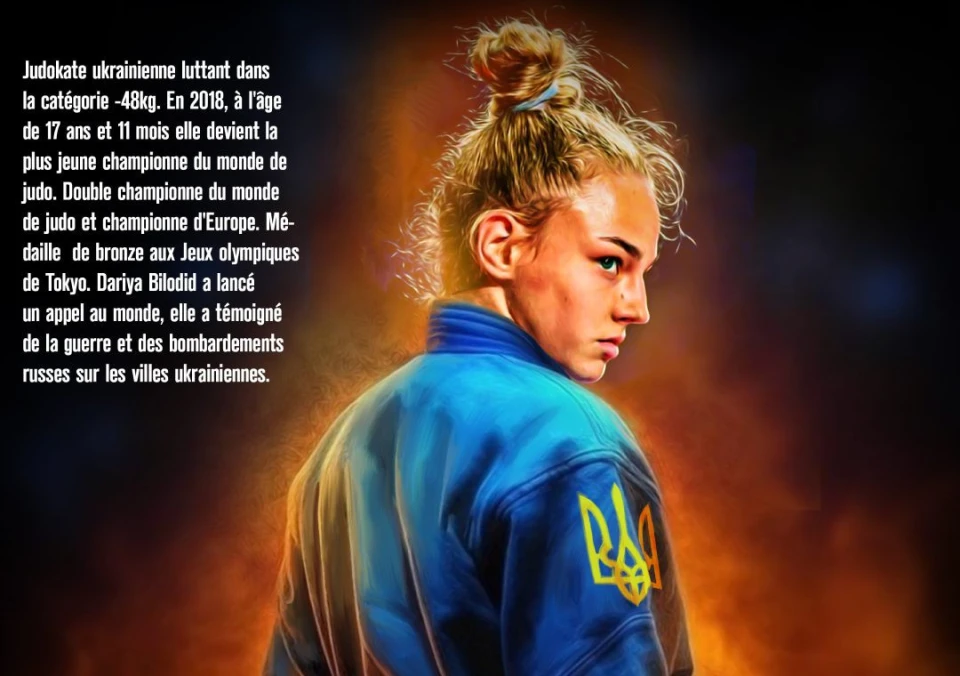 Daria Bilodid as champion superhero artwork