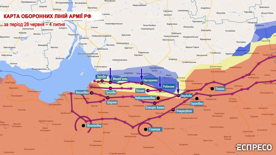 Карта лінії оборони армії РФ-0407