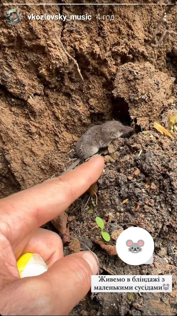 На фото: Козловський показав "сусіда" в бліндажі