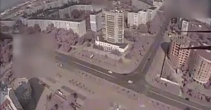 на фото скріншот відео моменту вибуху в Енергодарі