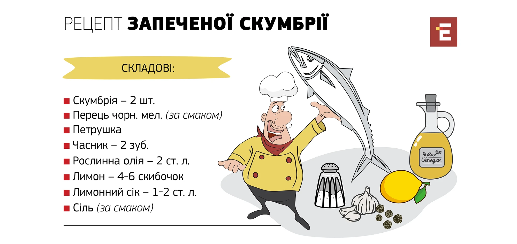 рецепт запеченої скумбрії