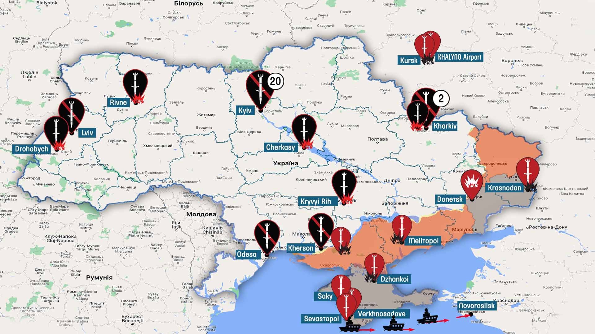 Russia – Ukrainian War Live Map For Today 2023 – Updated