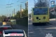 автобус на тротуарі, поліція