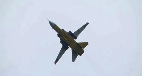 Ukrainian Air Force Su-24, probably with Storm Shadow missiles, summer 2023, image from open sources