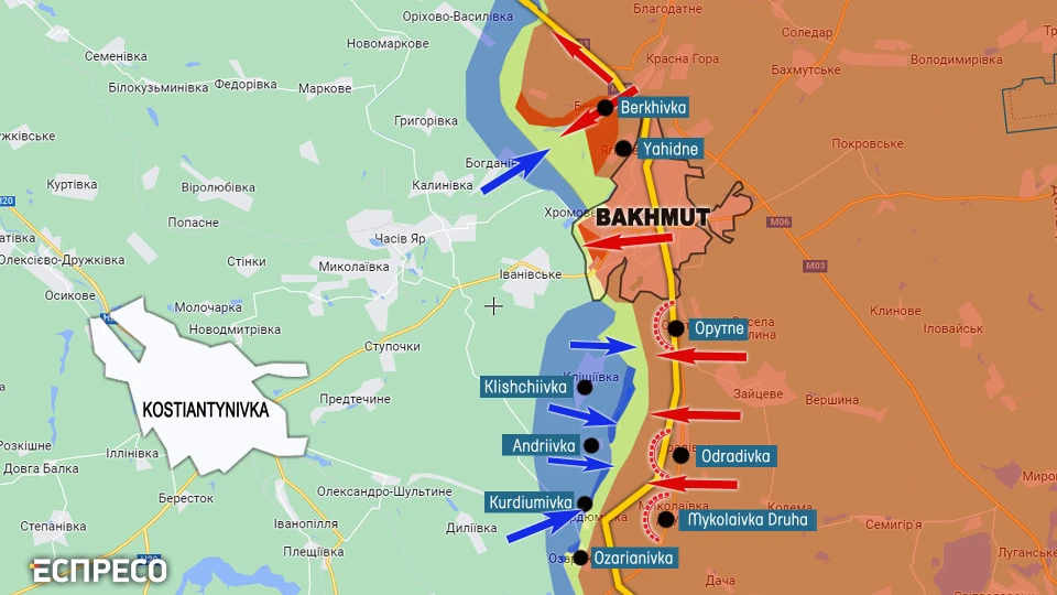 map Bakhmut