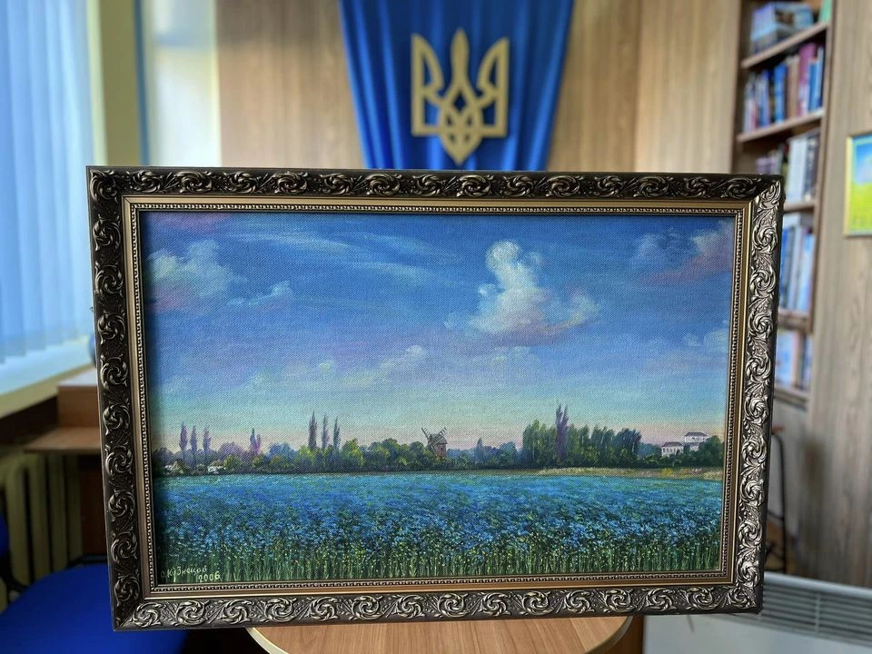 картина "Синій льон на Рокинях"