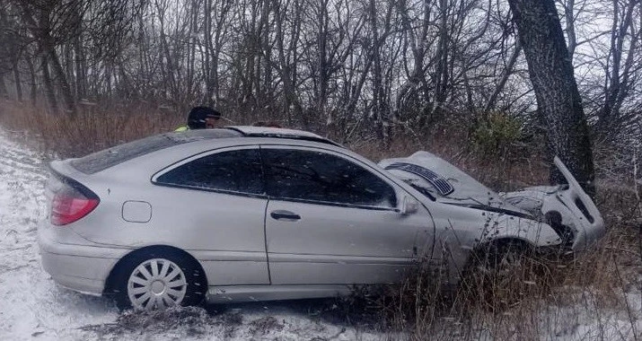 На Львівщині Mercedes влетів у дерево